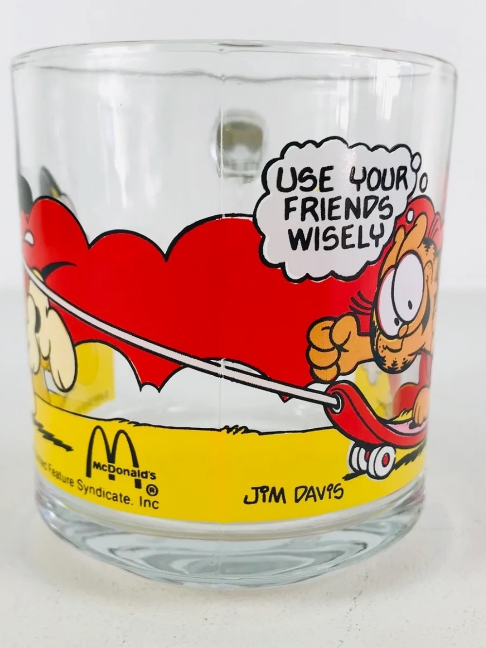 Garfield Vintage Glass Mug 1979 Jim Davis Cartoon McDonald’s Collab Collectible - Picture 8 of 16